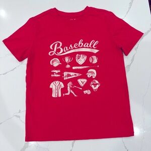 Cat & Jack Red Baseball T-Shirt Size M 8/10